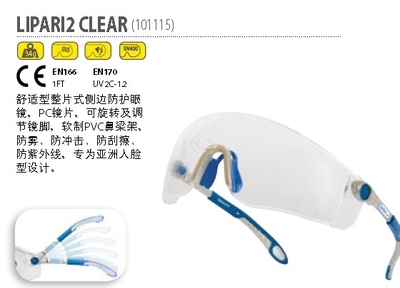 法国代尔塔LIPARI2舒适型安全眼镜 透明防雾，专业眼部防护之选